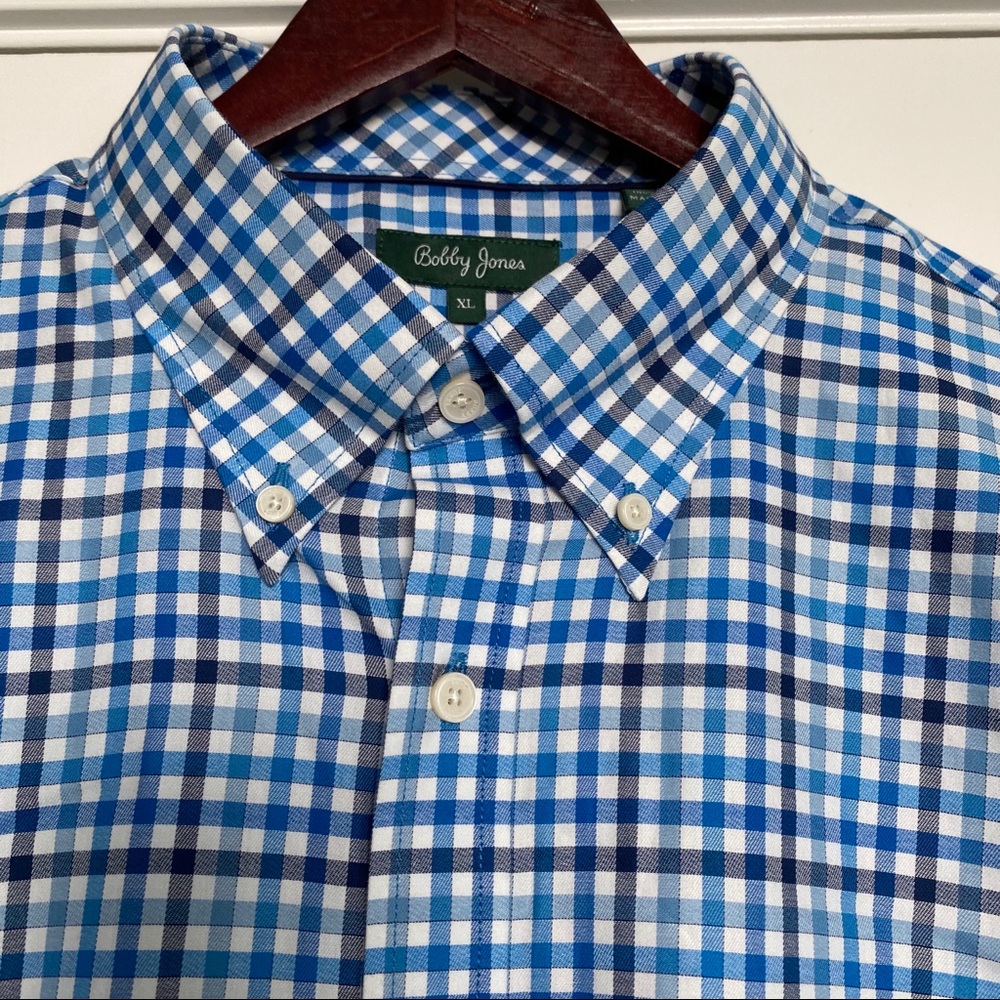 Bobby Jones Blue Checkered Button Down Shirt